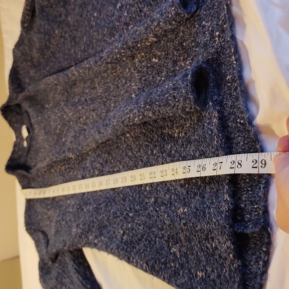 Charter Club open knit cardigan. Blue with brown/orange flecks. Women's M. - Picture 13 of 14